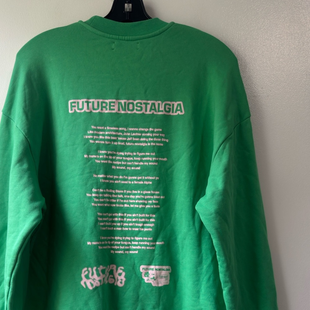 DUA LIPA PANGAIA X FUTURE NOSTALGIA Vibrant Green Crew Neck Sweater - Picture 5 of 10